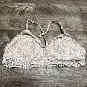 Aerie White Lace Bralette Size XL